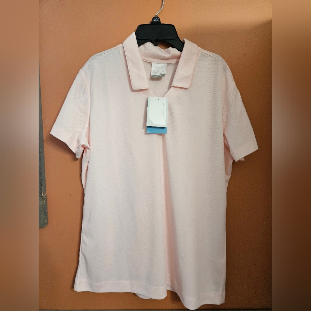 NWT Womens Nike Light Pink Polo Dri Fit Golf Shirt